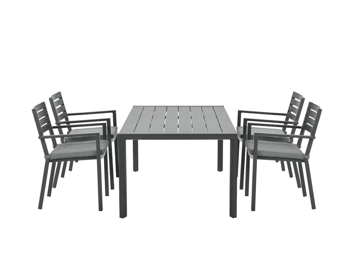 Ensemble de jardin chaises Oklahoma – 4 pièces – avec table de jardin Gosford – Garden Impressions noir
