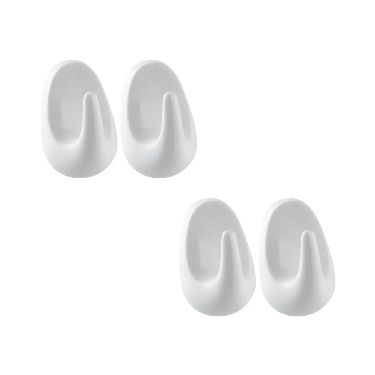 Crochets adhésifs en plastique lot de 4, dimensions 5 cm résistants et pratiques pour tous vos besoins Fackelmann Tecno