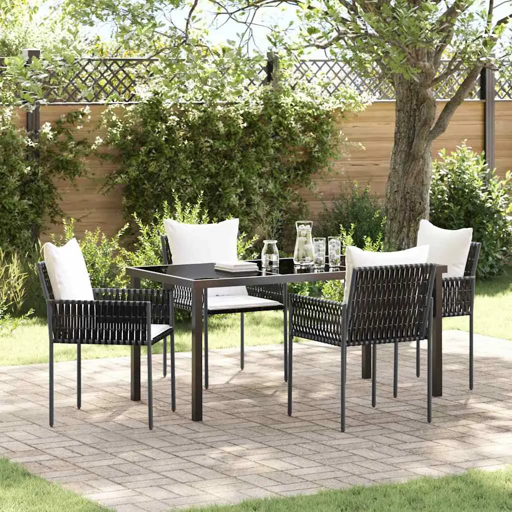 Ensemble de salle à manger pour jardin 5 pcs Marron et Noir vidaXL 3379096
