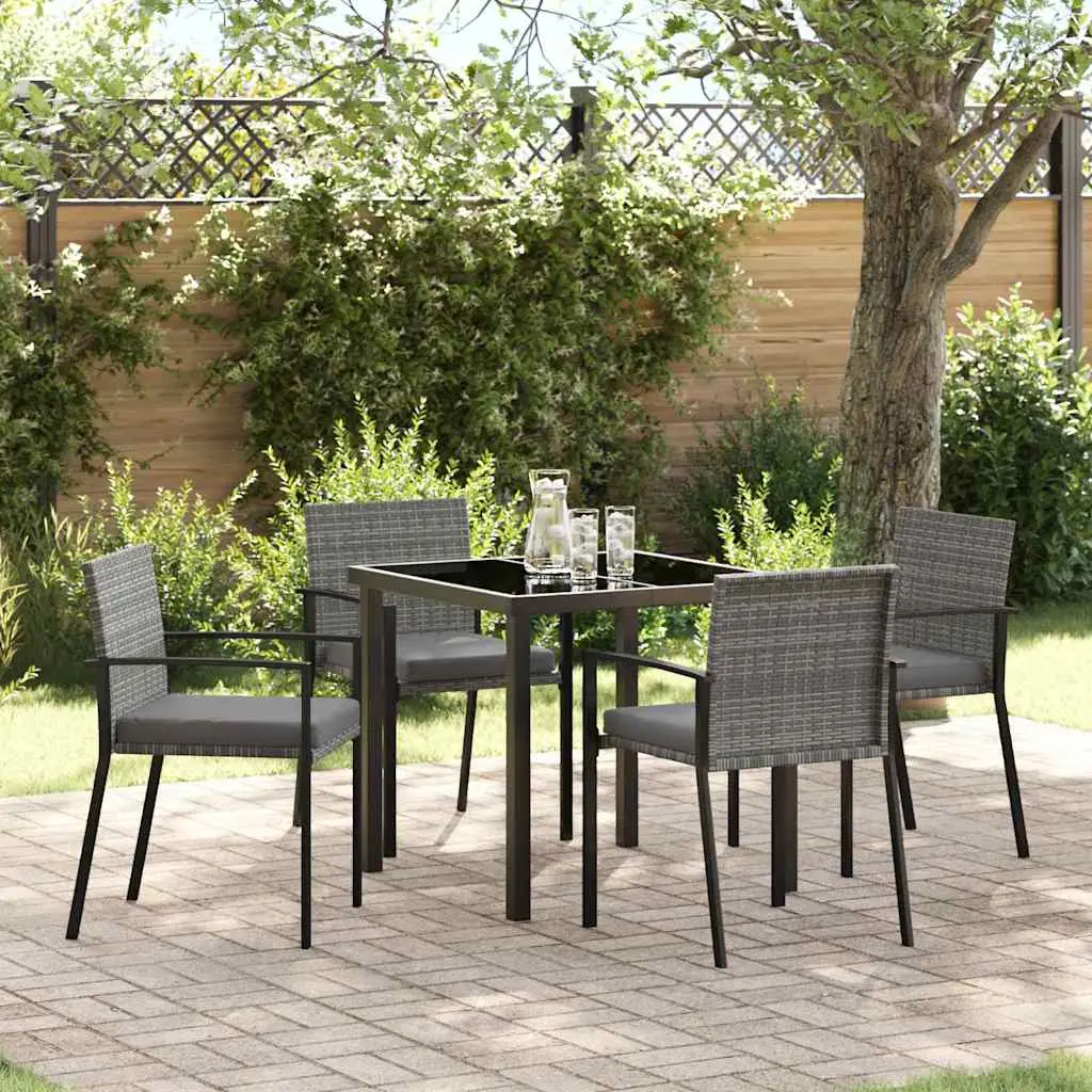 Ensemble de salle à manger pour jardin 5 pcs Gris vidaXL 3379241