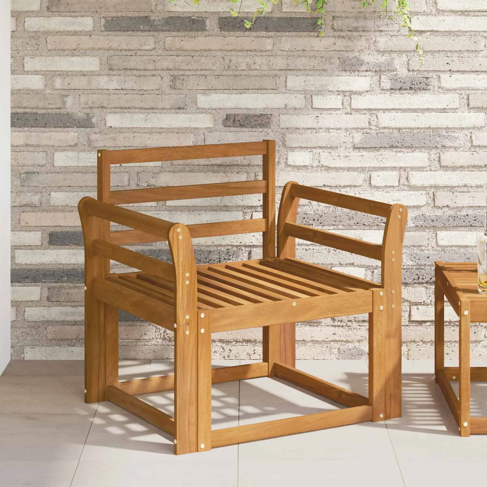 Canapé d’extérieur Bois d’Acacia Massif Naturel vidaXL 3436231 Naturel