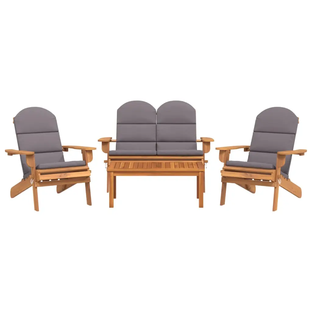 Ensemble de salon de jardin meuble d’extérieur ensemble de mobilier 4 pièces bois acacia solide