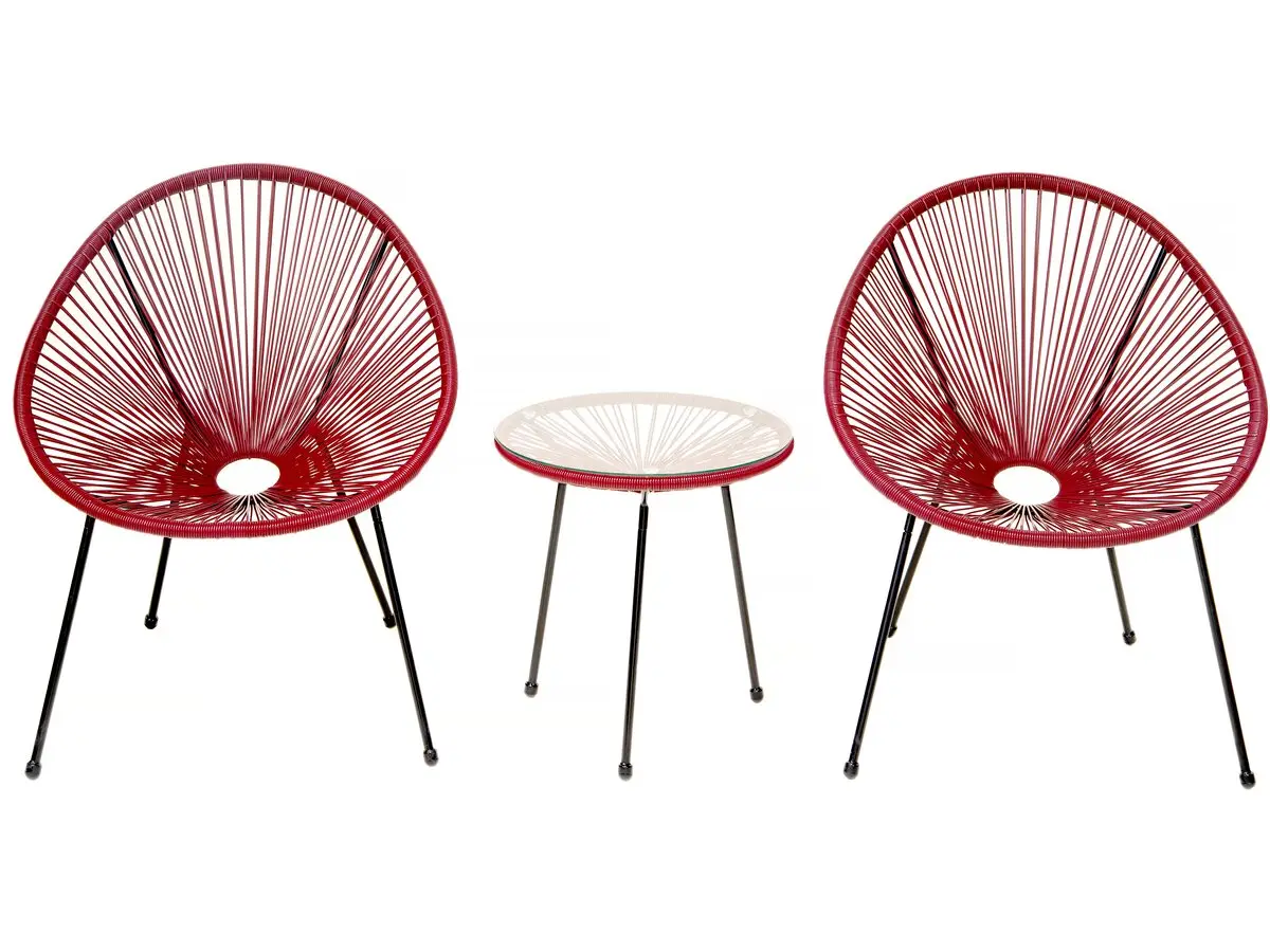 Ensemble De Jardin Acapulco «liana» – 2 Places – Rouge -habitat Et Jardin Rouge vin.