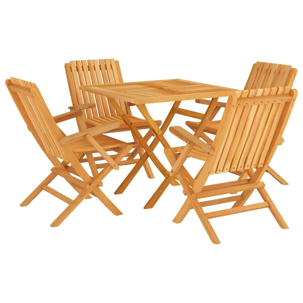 Ensemble de 5 pcs table de jardin avec chaises – mobilier de jardin Bois de teck massif-JU2842 Brun