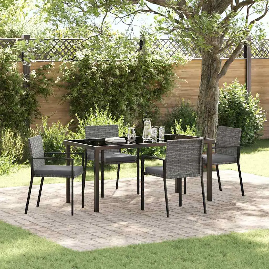 Ensemble de salle à manger pour jardin 5 pcs Gris vidaXL 3379243