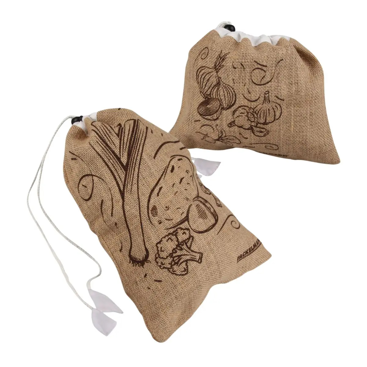 Ensemble de 2 sacs à provisions en jute Fackelmann Nature