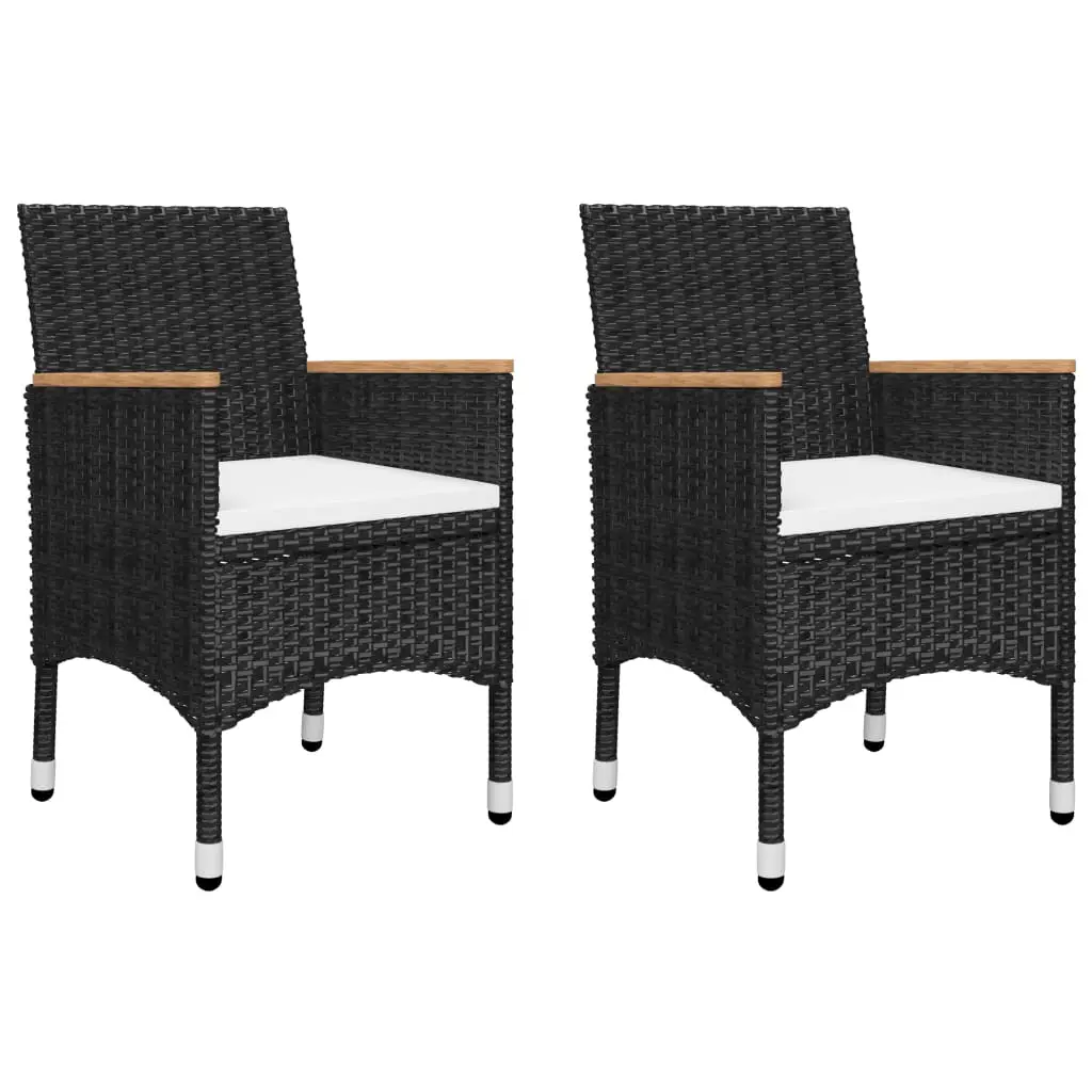 Ensemble de 3 pcs table de jardin avec chaises – mobilier de jardin Noir-JU2951
