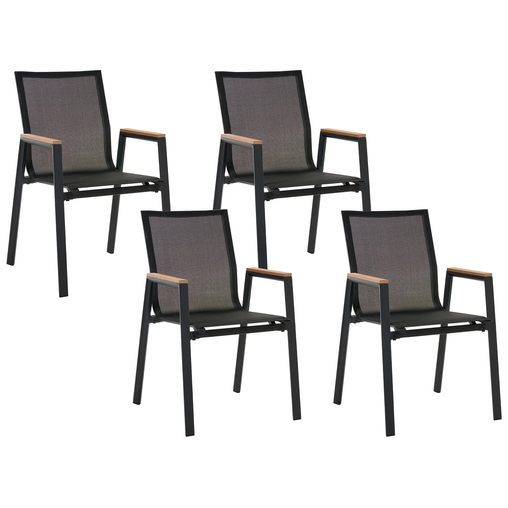 Chaise de jardin Aluminium Noir TIANO – Beliani