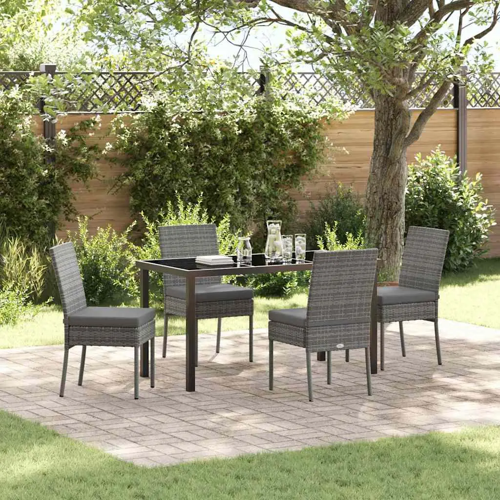 Ensemble de salle à manger pour jardin 5 pcs Gris vidaXL 3379214