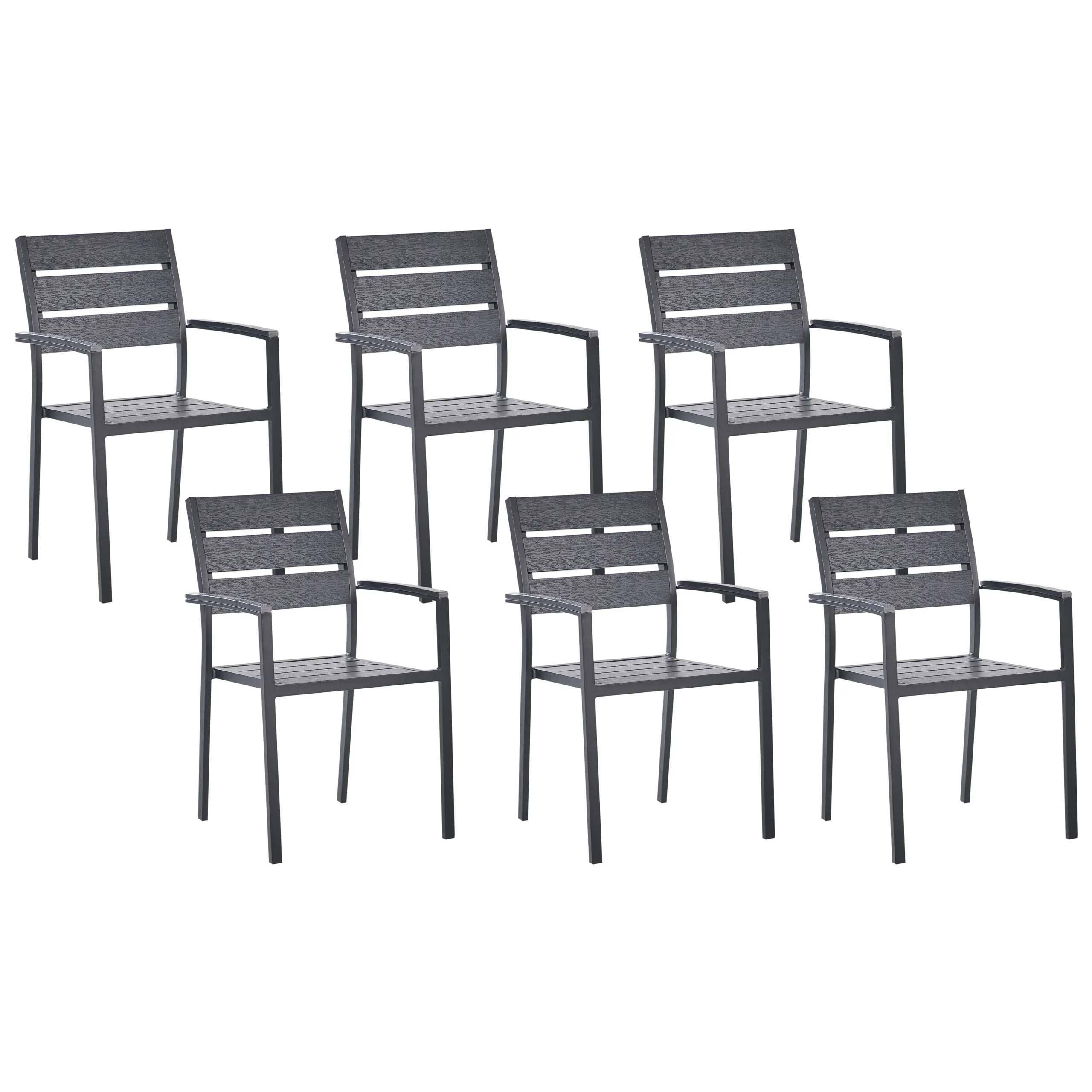 Chaise de jardin Bois synthétique Noir VERNIO – Beliani