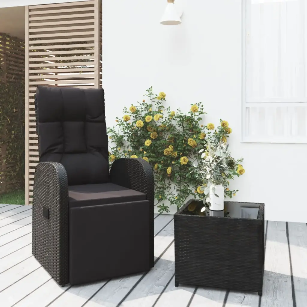 Ensemble de salon de jardin 2 pcs noir poly rotin et acier vidaXL 3157661