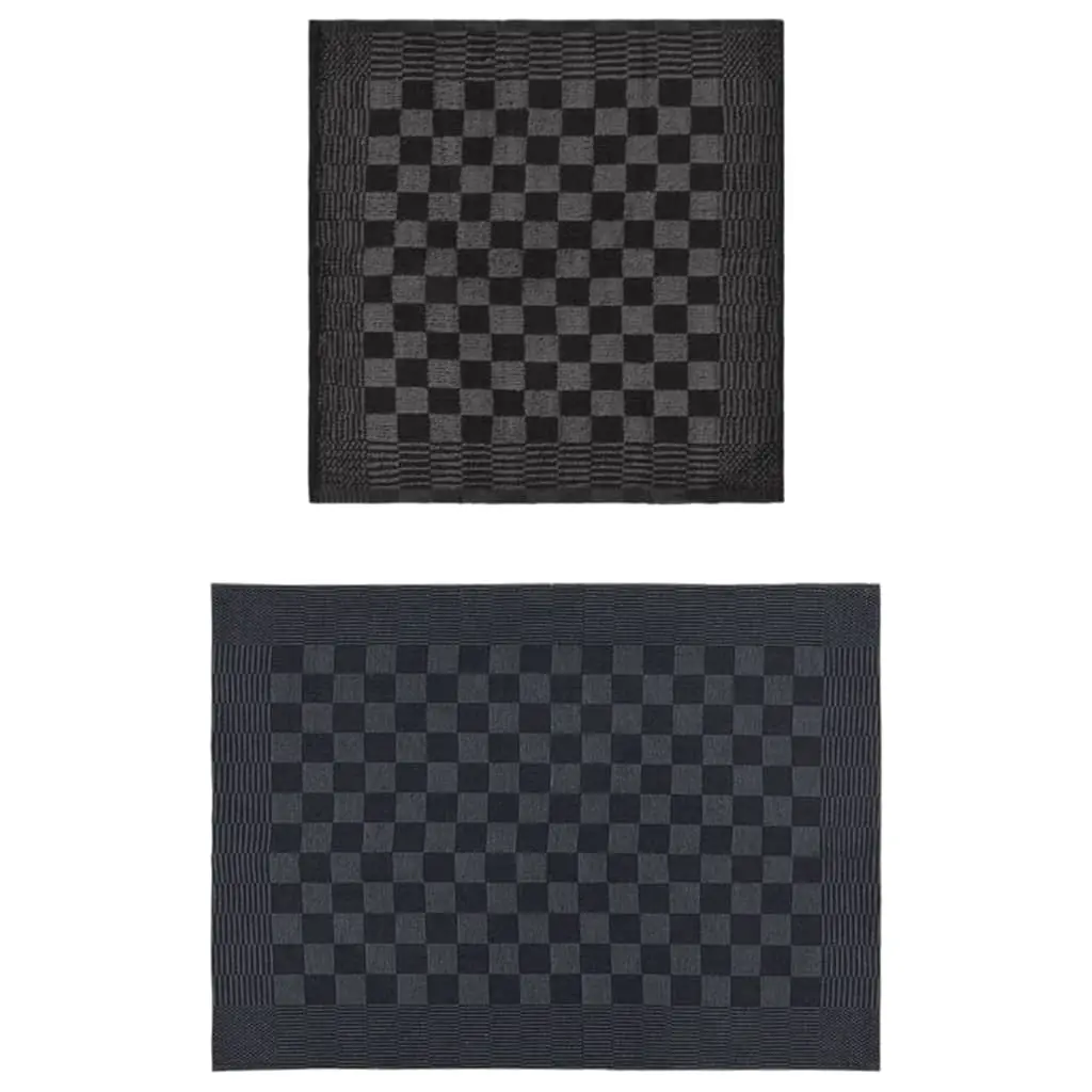 Ensemble de serviettes 20 pcs noir et gris coton Maison Chic