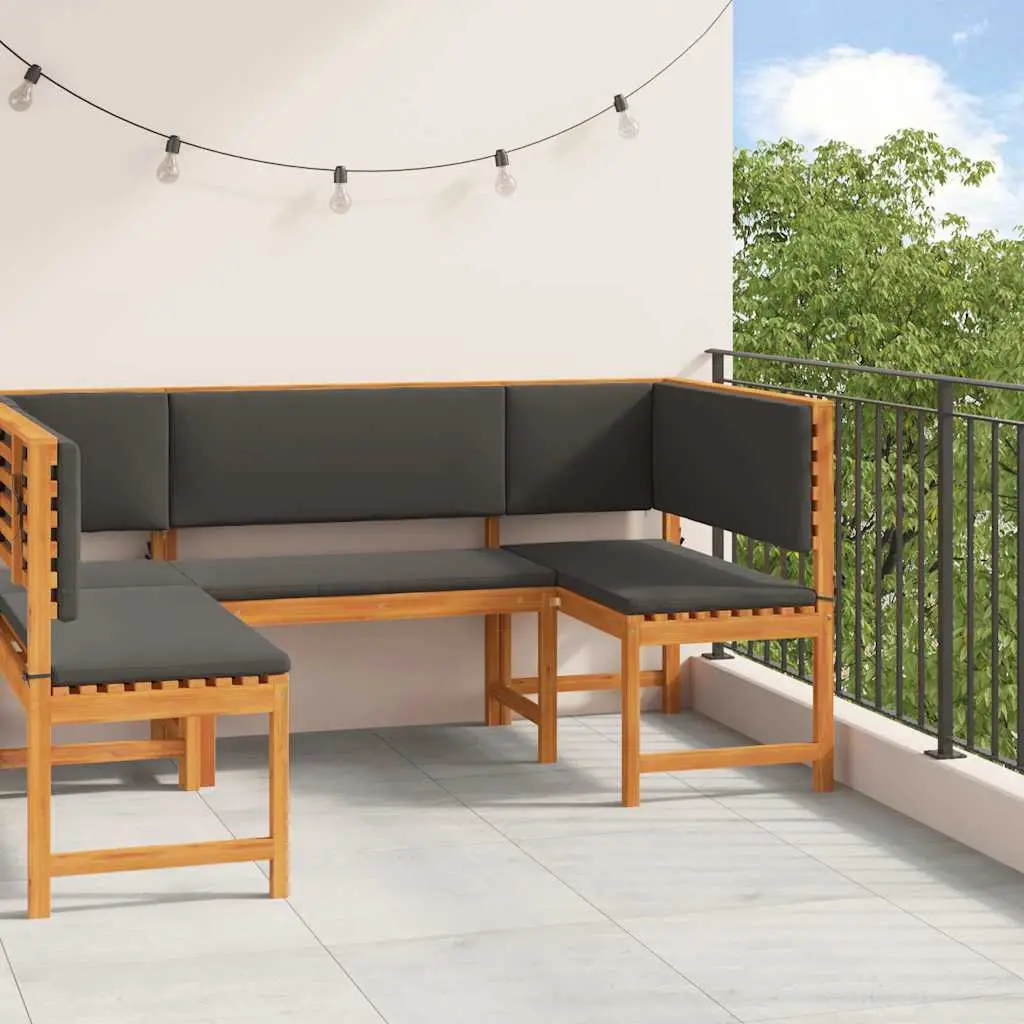 Ensemble de banc de jardin 3 pcs Marron Bois d’Acacia Massif vidaXL 3329106 Anthracite