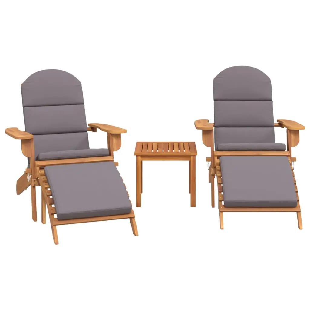 Ensemble de Salon de jardin meuble d’extérieur ensemble de mobilier 3 pièces bois acacia solide
