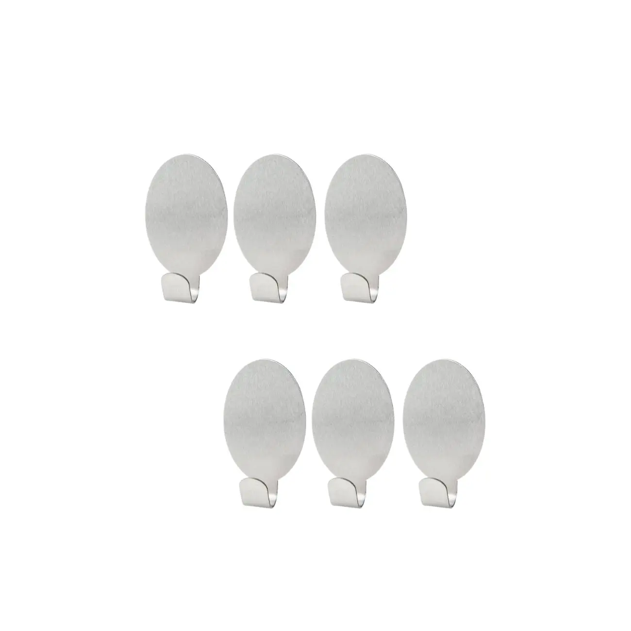 Crochets adhésifs muraux en inox Lot de 6 dimensions 4,1 x 2,4 x 1,8 cm Fackelmann Tecno