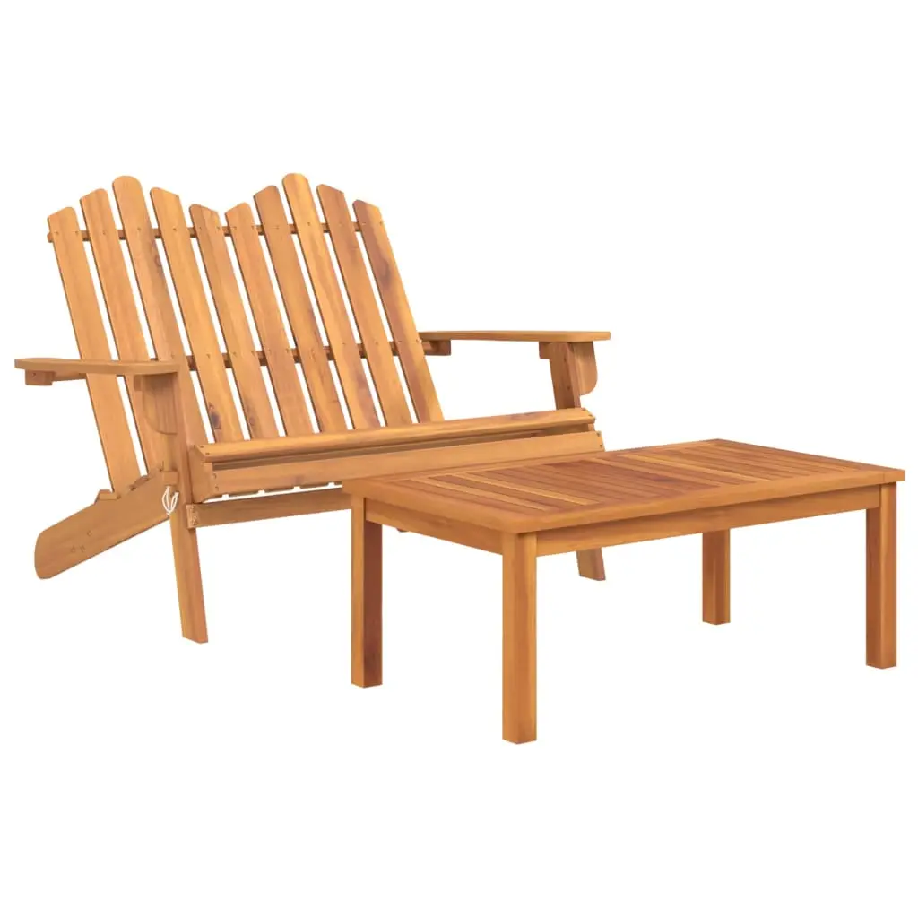 Ensemble de Salon de jardin 2 pcs – Mobilier d’extérieur bois acacia solide Brun
