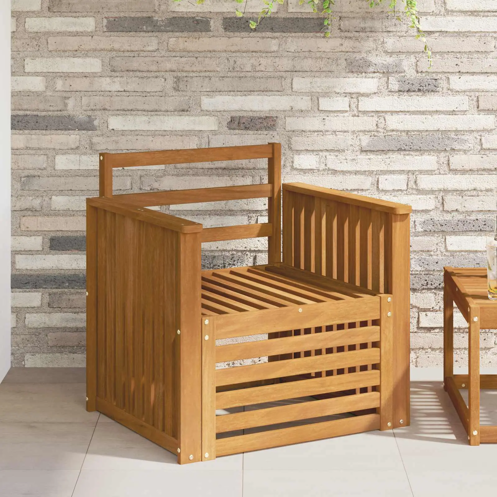 Canapé d’extérieur Bois d’Acacia Massif Naturel vidaXL 3436349 Naturel