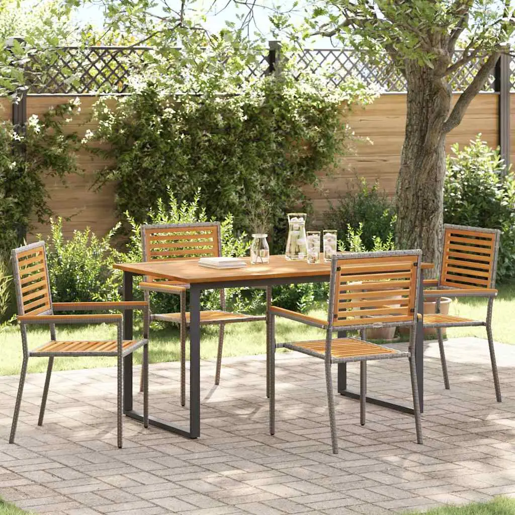 Ensemble de salle à manger pour jardin 5 pcs Gris vidaXL 3365455