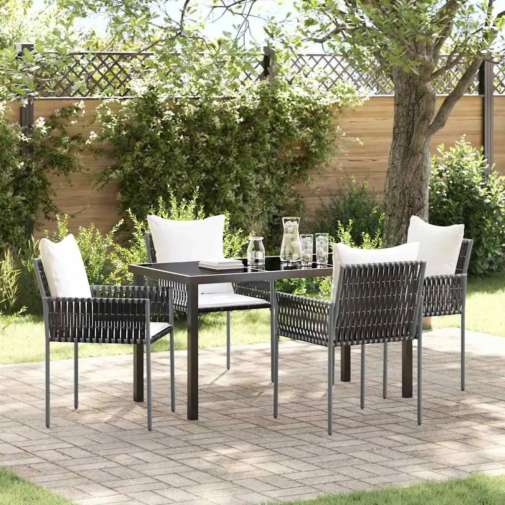 Ensemble de salle à manger pour jardin 5 pcs Marron et Noir vidaXL 3379095