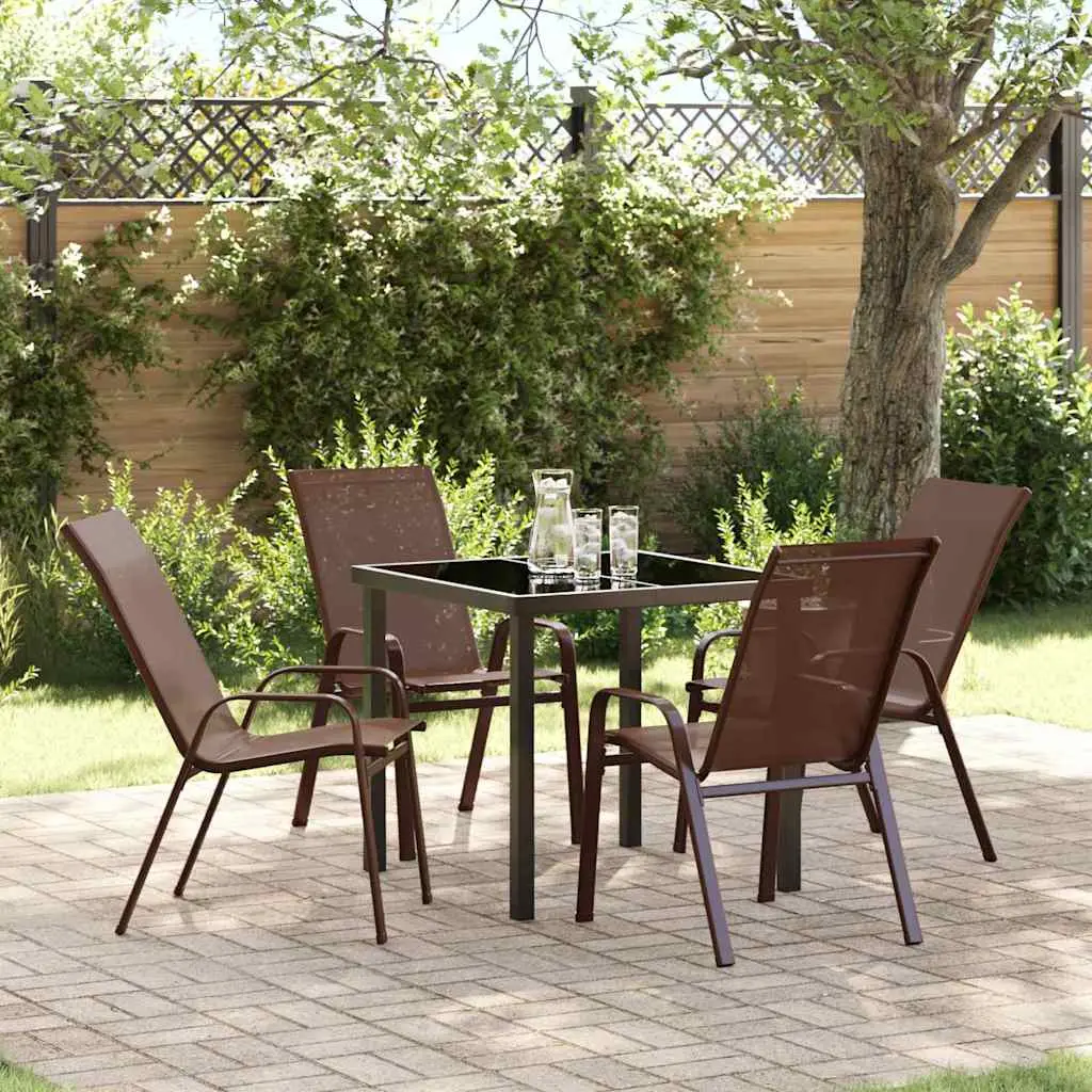 Ensemble de salle à manger pour jardin 5 pcs Marron et Noir vidaXL 3379129