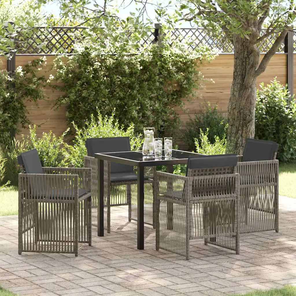 Ensemble de salle à manger pour jardin 5 pcs Gris vidaXL 3380653