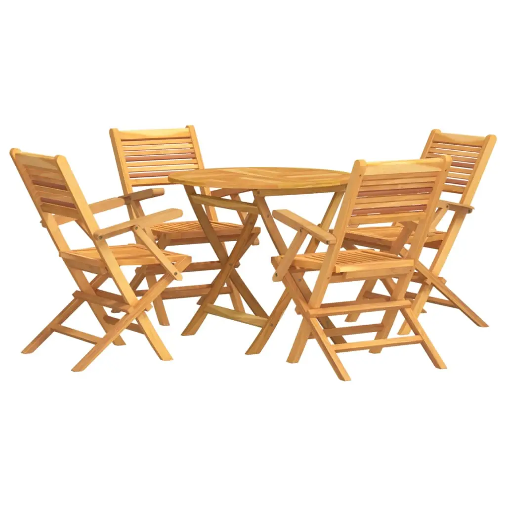 Ensemble de 5 pcs table de jardin avec chaises – mobilier de jardin Bois de teck massif-JU2846 Brun