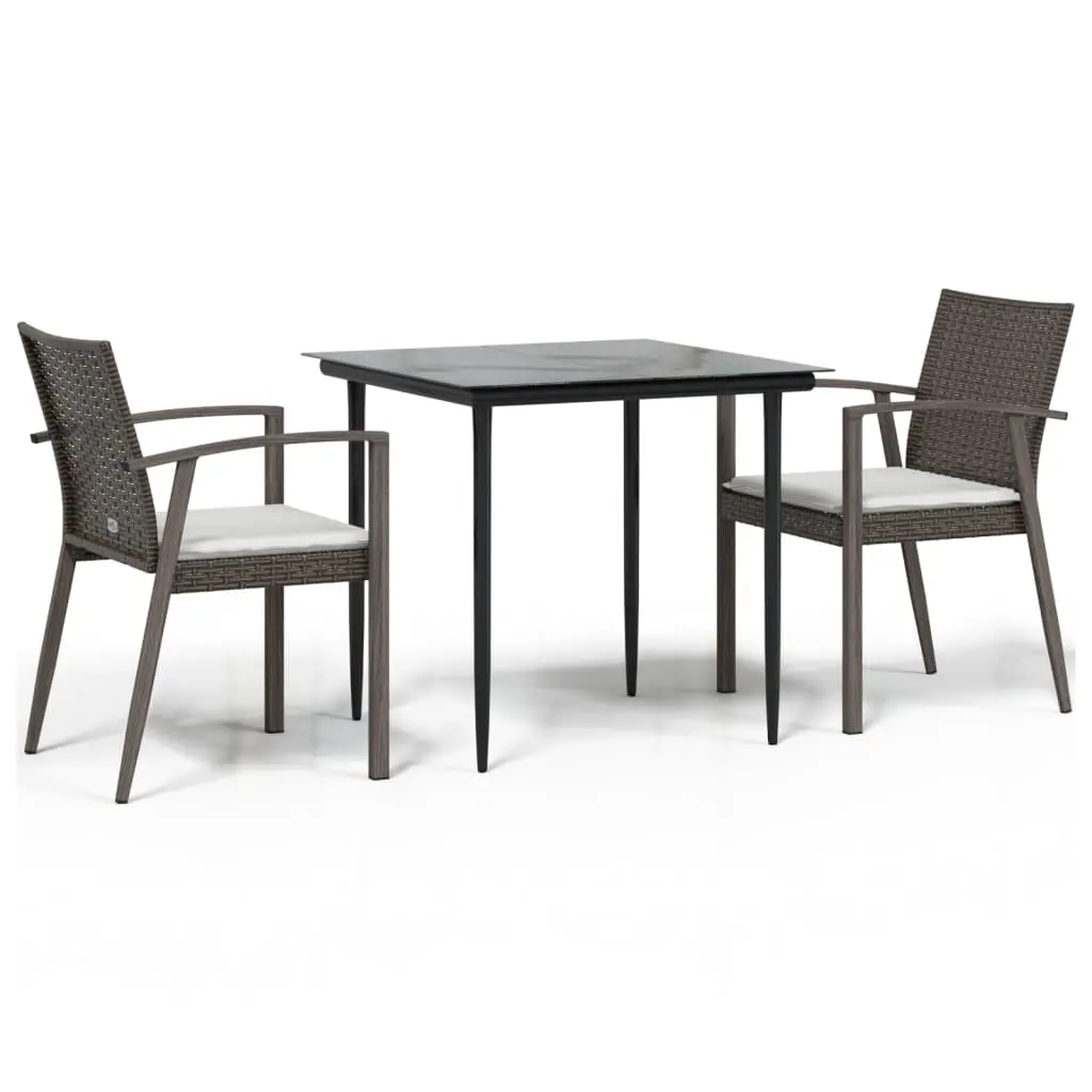 Ensemble de Salon de jardin – meuble de jardin – Mobilier de jardin 3 pcs coussins résine tressée acier