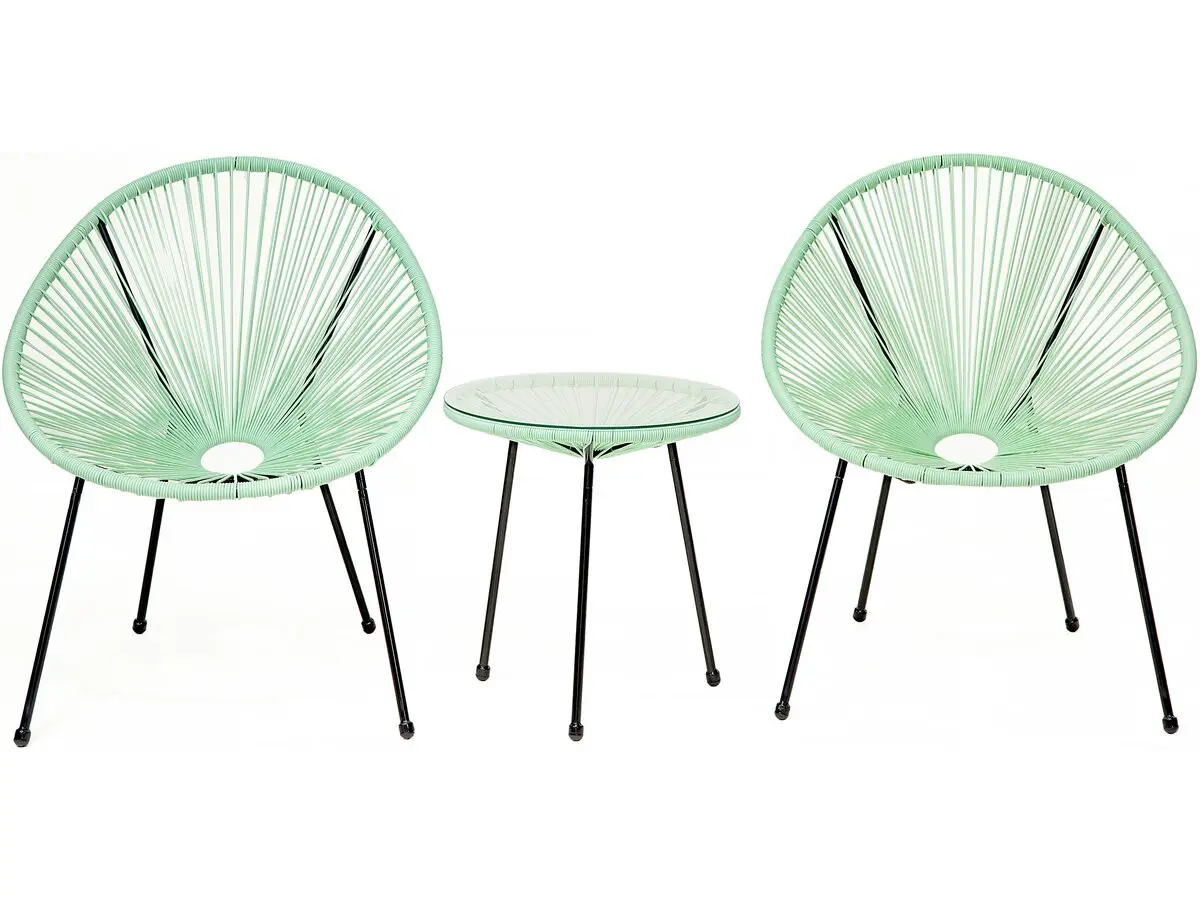 Ensemble De Jardin Acapulco «liana» – 2 Places – Vert Clair -habitat Et Jardin Vert clair