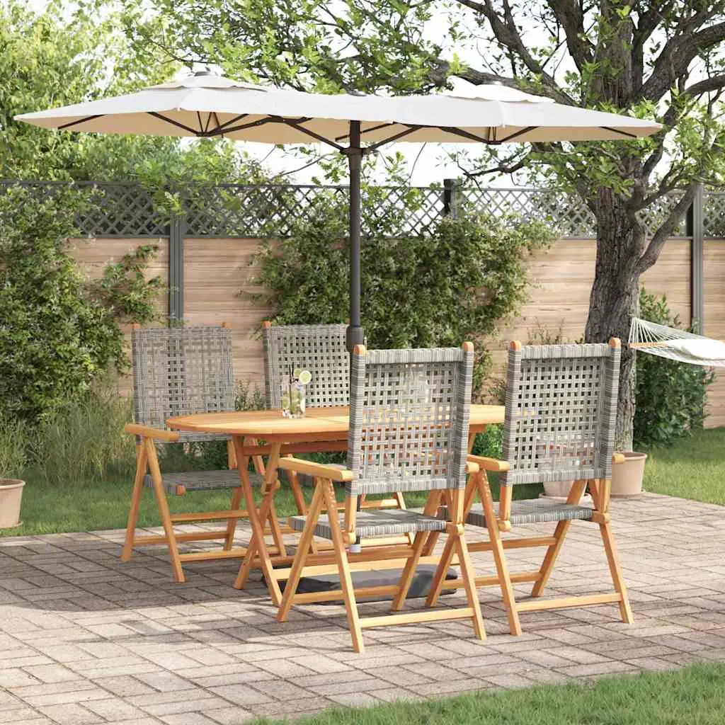 Ensemble de salle à manger pour jardin 5 pcs Gris vidaXL 3375732
