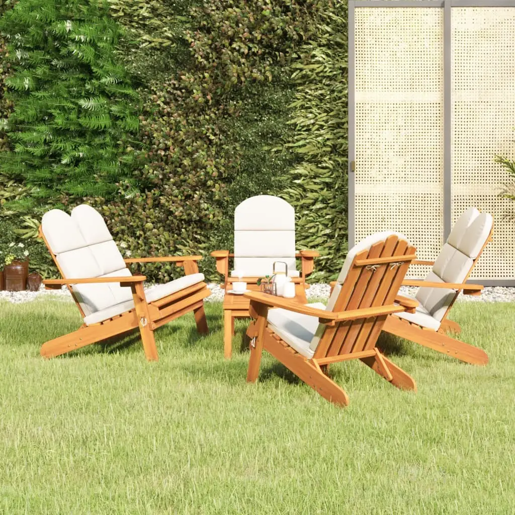 Ensemble de salon de jardin Adirondack 5 pcs bois acacia solide vidaXL 3152137