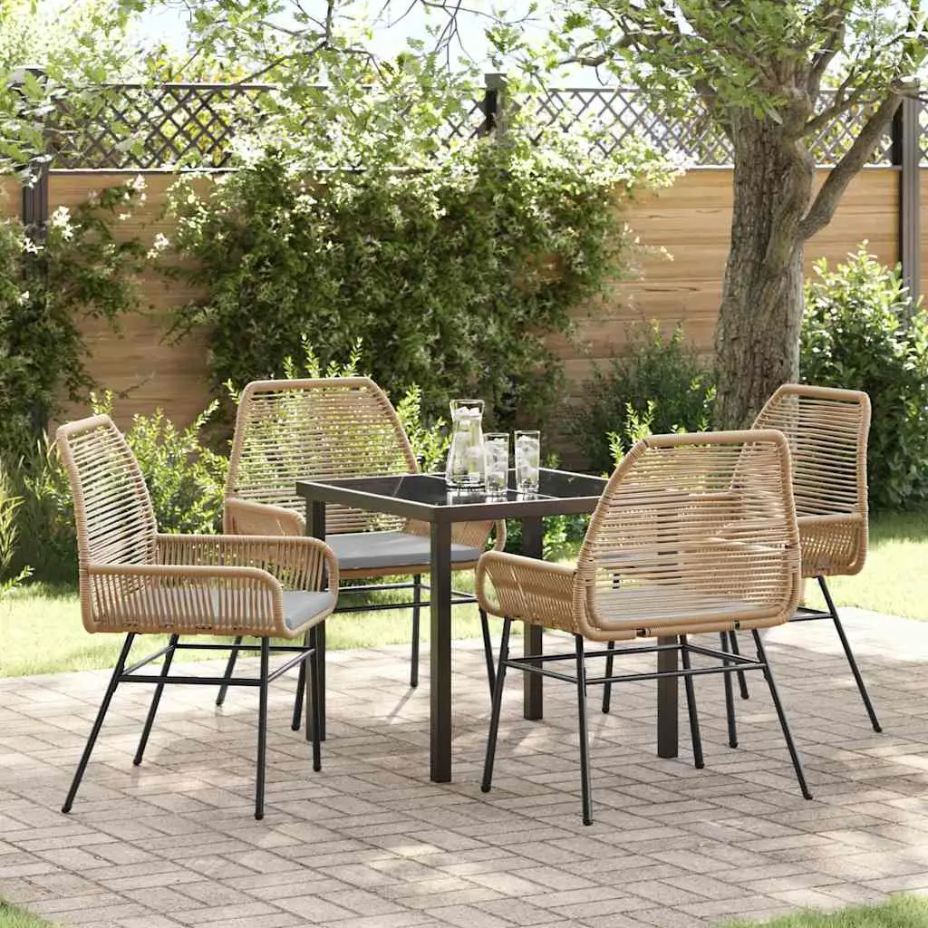 Ensemble de salle à manger pour jardin 5 pcs Marron polyrotin vidaXL 3380877 Café