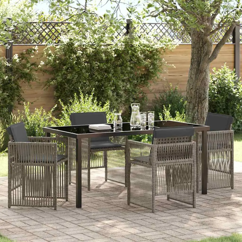 Ensemble de salle à manger pour jardin 5 pcs Gris vidaXL 3380655